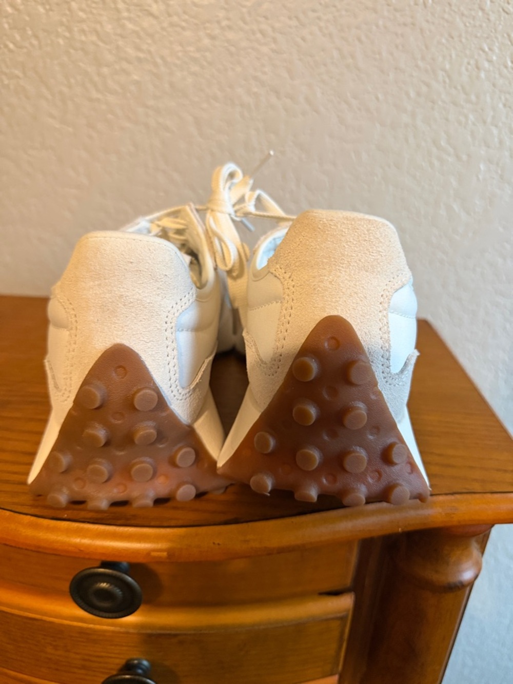 New New Balance Neutral White & Beige Leopard Accent Sneakers - Picture 2 of 5